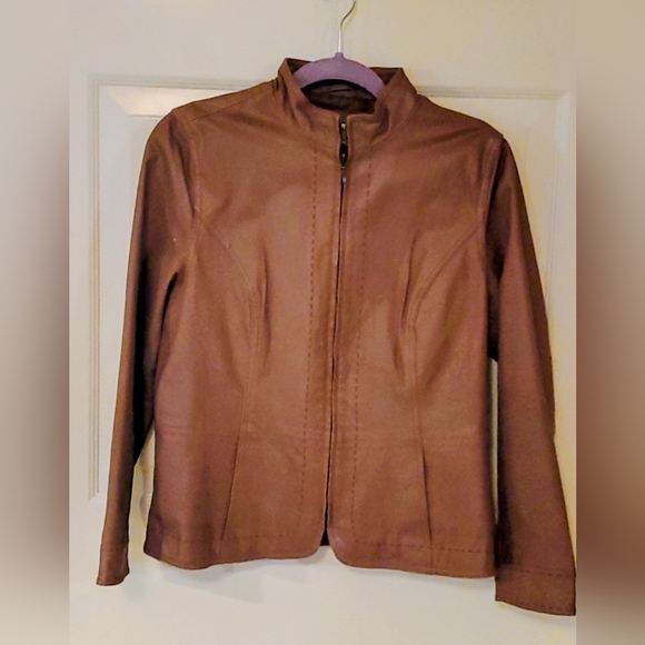 Coldwater Creek Jackets & Blazers - Coldwater Creek Tan Leather Jacket